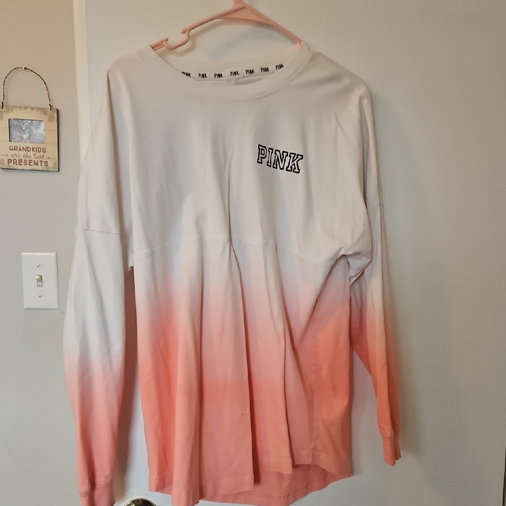 Victoria's Secret Pink and White Ombre Long Sleeve MED